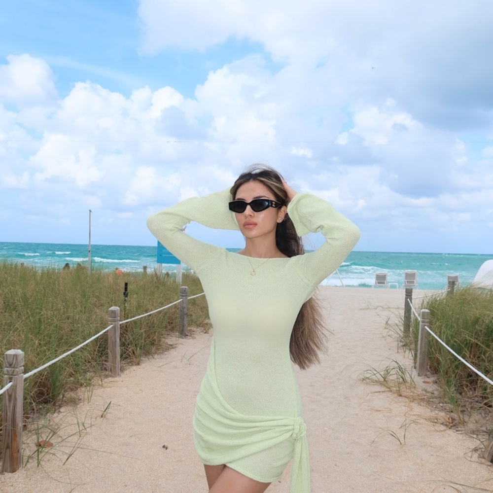Meshki Liana Lime Green Dress